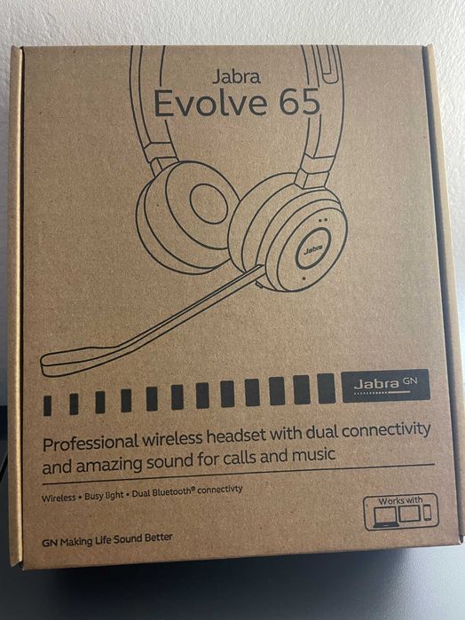 Casti PC Bluetooth microfon JabraGN Evolve40 65 NOU SIGILAT Platronics
