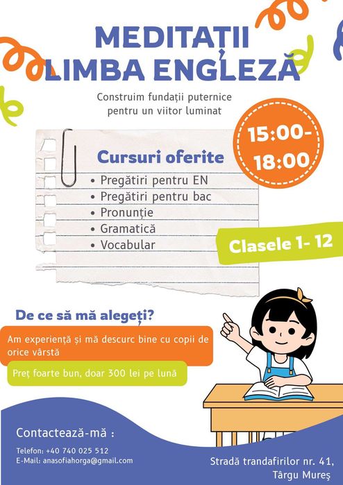 Engleză pentru copii și adolescenți – conversație, vocabular, gramatică și ajutor la teme