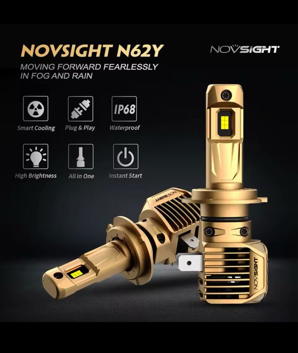 Set 2 becuri led Premium NOVSIGHT hb4 9006 proiectoare 100w