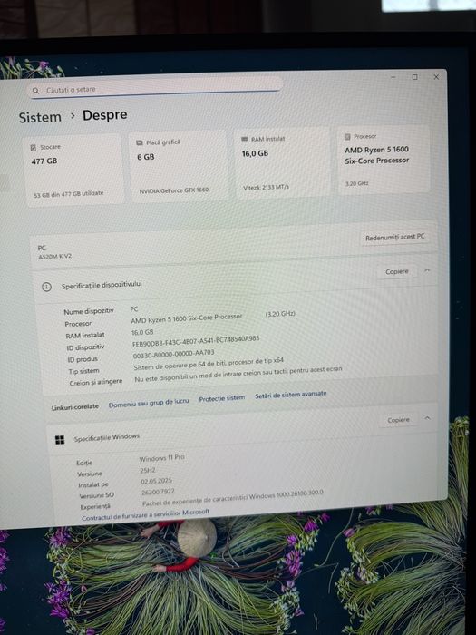 Sistem Desktop Gaming Ryzen 5 16g 512g nvme GTX1660 6g