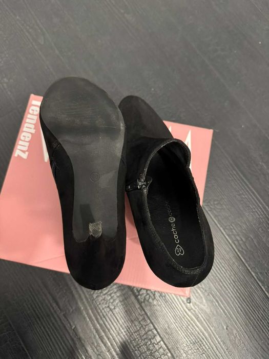 Боти с ток от велур, 40 номер