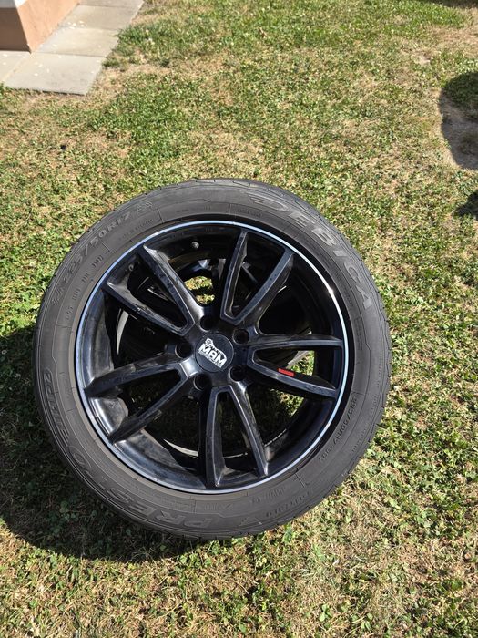 Vând jante aliaj R17 5x112 + anvelope 225/50 R17 – set complet