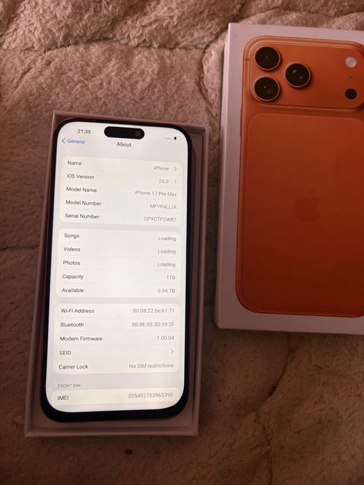 Iphone 17 Pro Max 1t