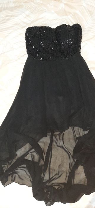 Rochie lunga neagra paiete si corset M 110 lei