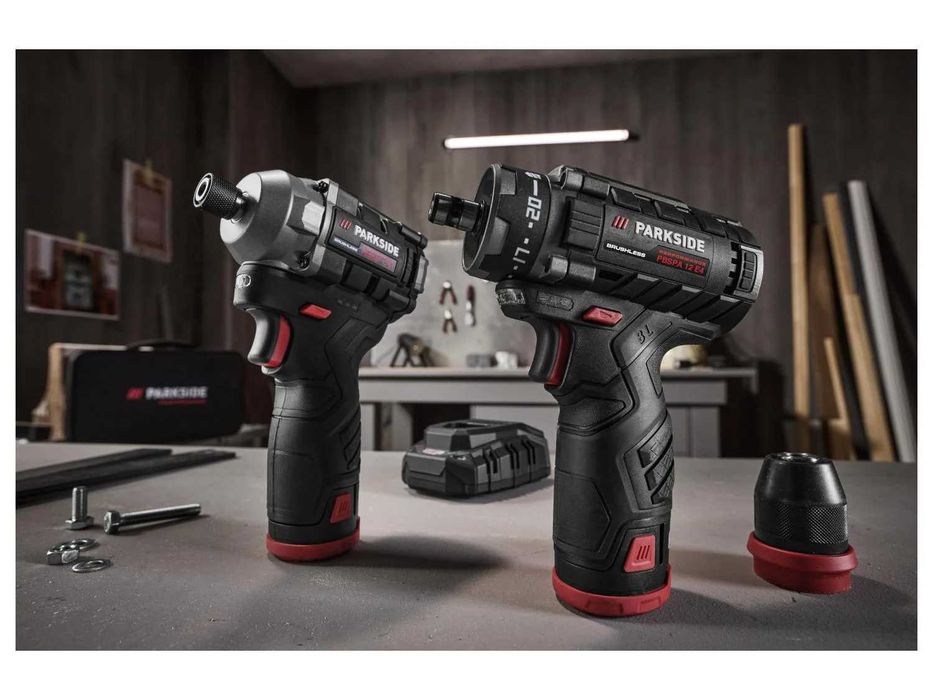 НОВ Комплект Parkside PERFORMANCE Винтоверт и Ударен X12Team