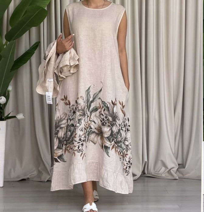 Rochie din in si cu camasa