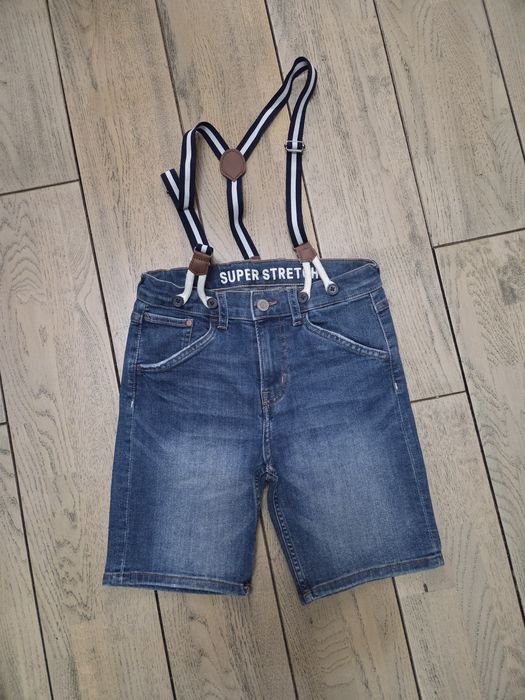 Уникален модел дънкови бермуди с тирани, р.140, възраст 9-10год.