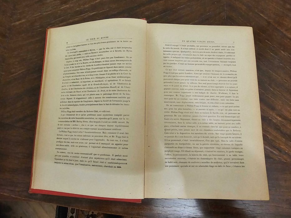 1925 Jules Verne – Ocolul Pământului în 80 de zile – ediție franceză Hachette, ilustrată, copertă cartonată (hardcover)