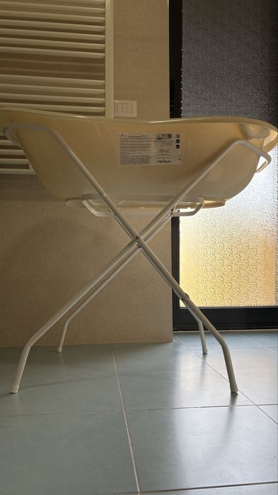 Cădiță Tega Baby 102 cm cu suport metalic și termometru – stare foarte bună