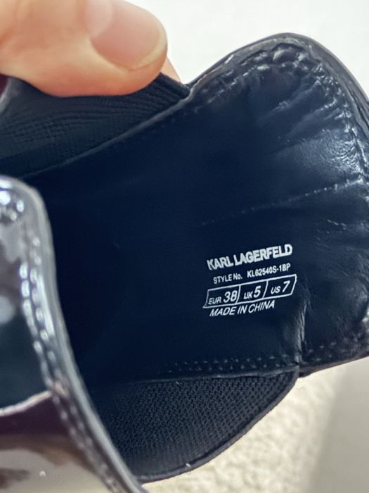 Ghete Damă Karl Lagerfeld marimea 38 piele negre lucioase