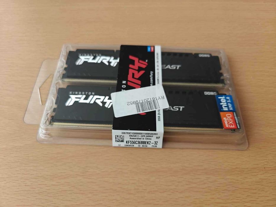 Kit 32GB DDR5 5600 MHz memorie PC Kingston Fury Beast nou sigilat