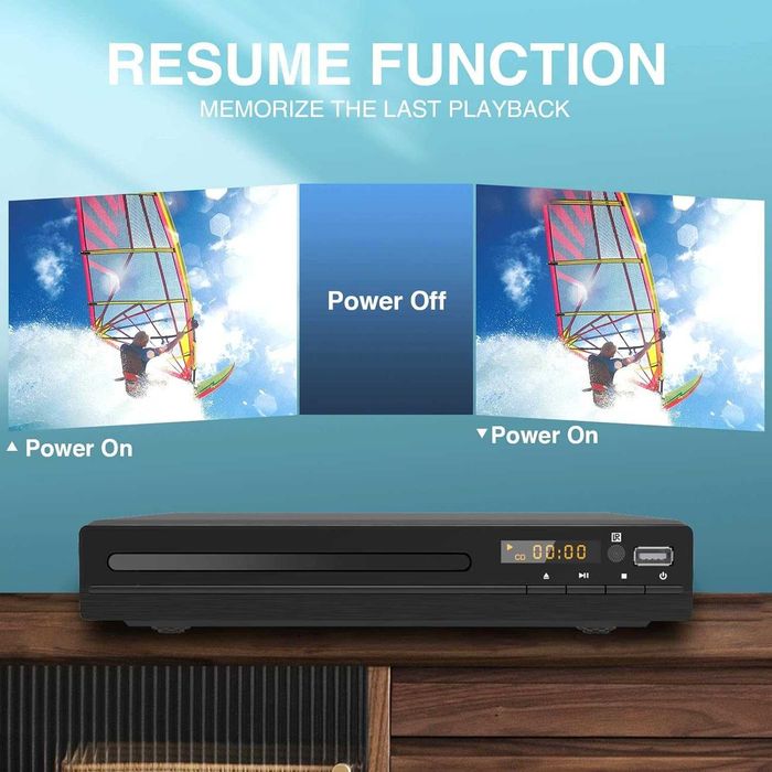 Tojock HDMI AV HD TV DVD плейър Коаксиален изход AV кабел USB вход Без регионално кодиране