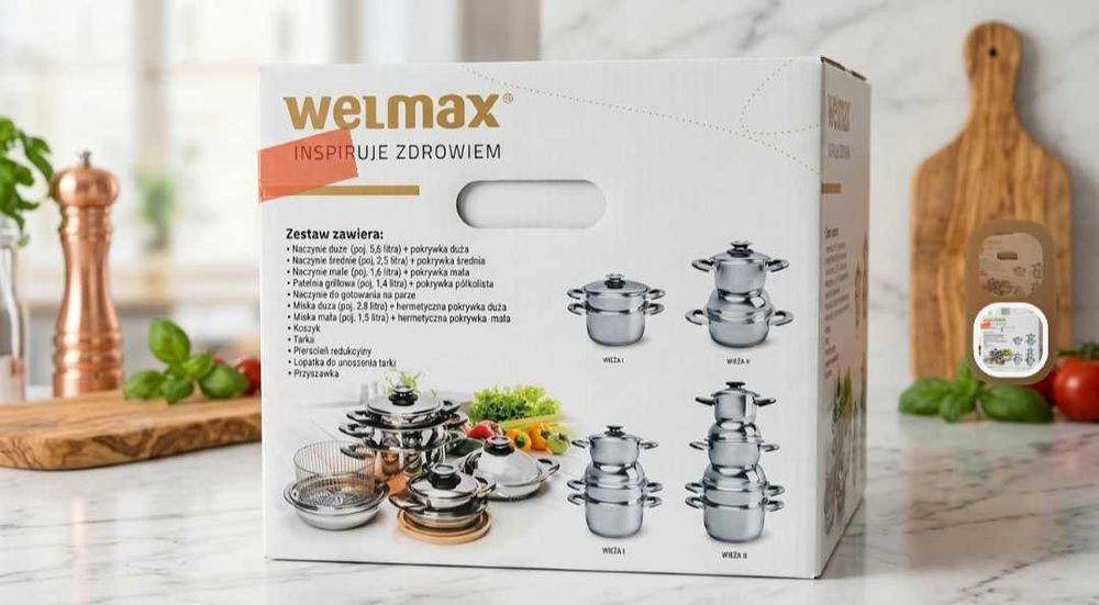 Чисто нов комплект тенджери Welmax (Premium Edelstahl) – Неизползван