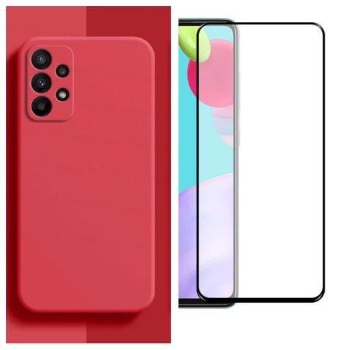 Husa Soft Interior Catifea si Folie Sticla Samsung A13/A53/A54/A55/A56/A57