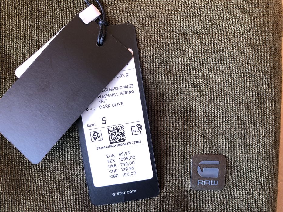 100% мерино вълна G-Star RAW Premium Core Sweater мъжки пуловер - S