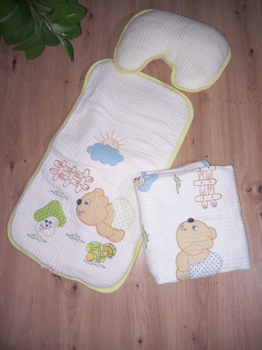 Коплект за количка / Бебешки пелени / одеяла - памучни / муселинови