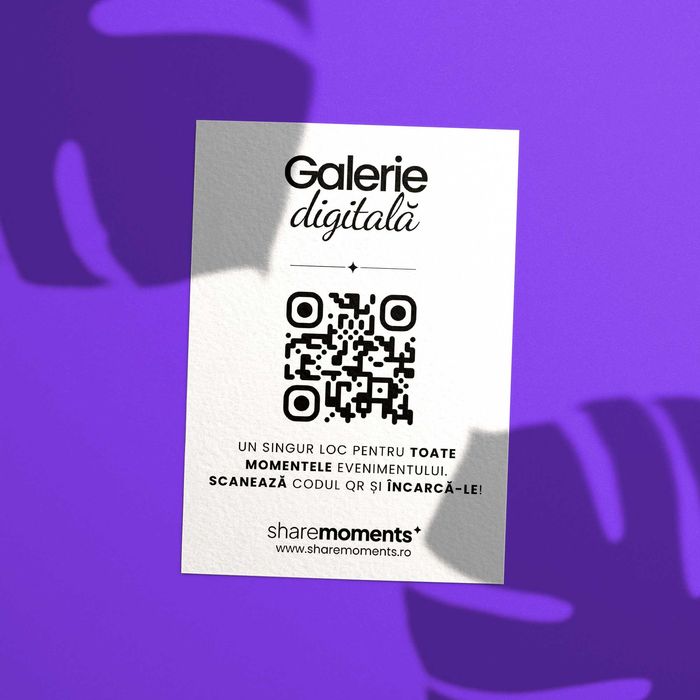 Card QR Nuntă - Galerie digitală cu Poze și Videoclipuri de la invitați