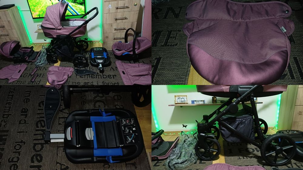 Cărucior/căruț copii 3 în 1 sport+landou+scaun auto(scoică)Testat ADAC