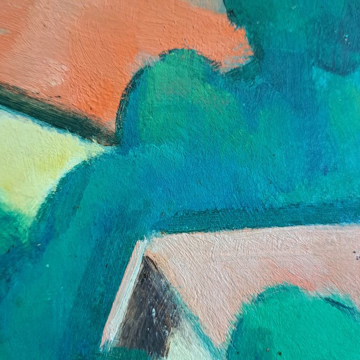 Pictură"Livadă la Huși", Virgil Miu (n. 1928)