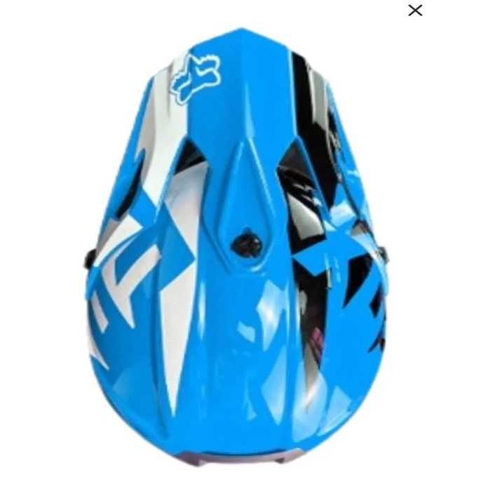 Крос каска за Мотор, Вело, АТВ-размер S и M, Син-червен с бял