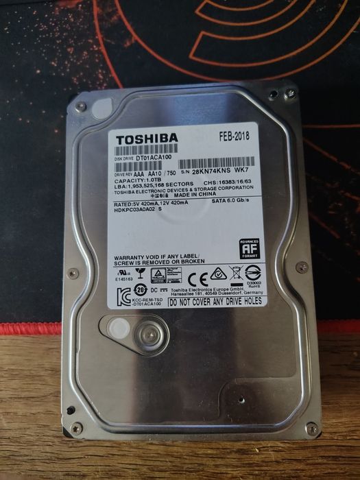 HDD Desktop 1TB Toshiba 7200RPM SATA III