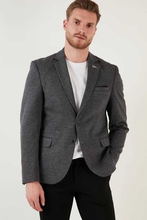 Sacou blazer 50 L premium slim Strellson lana respirabila moale gri