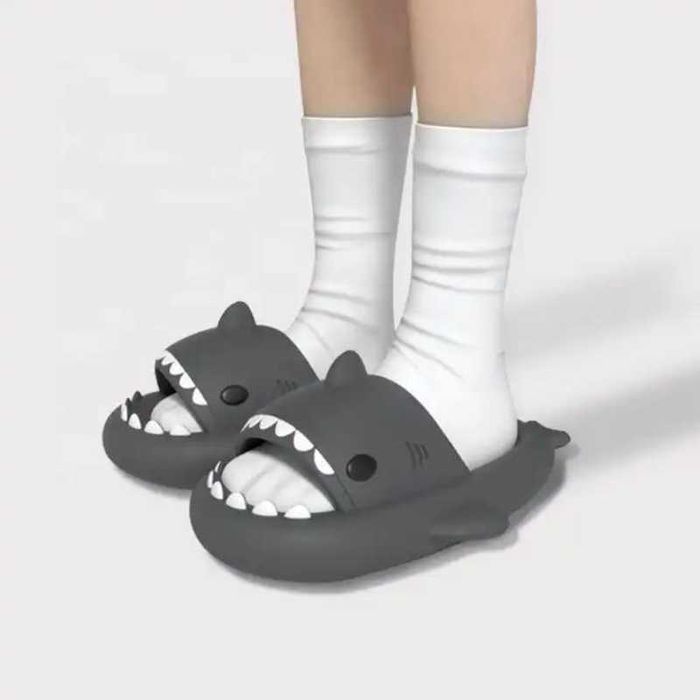 Papuci pentru copii fetite si baietei, Baby Shark, Negru