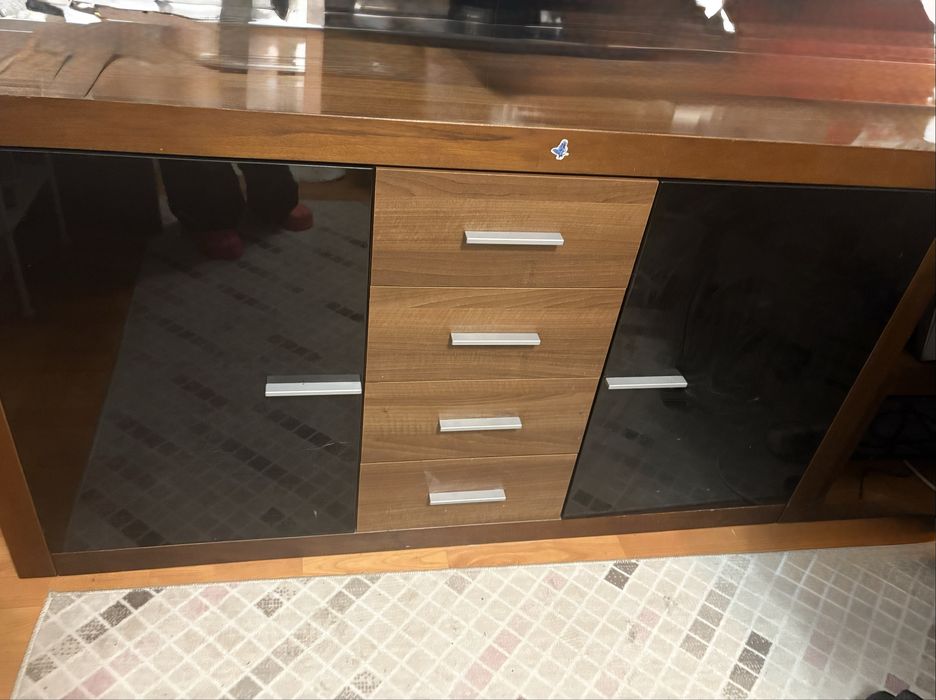 Dormitor Mobexpert - pat+saltea, 2 noptiere, comoda