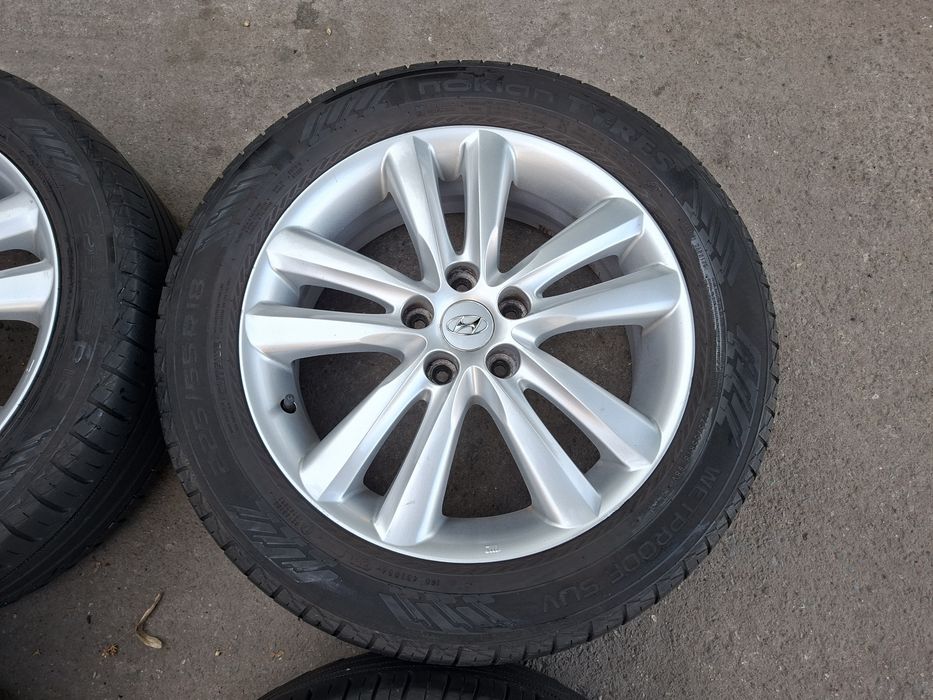 18" 5X114.3mm Hyundai, 5х114.3мм Хюндай Оригина с гуми 225/55/18 Nokian