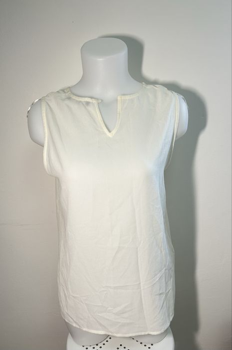 Bluza fara maneci alb eleganta M