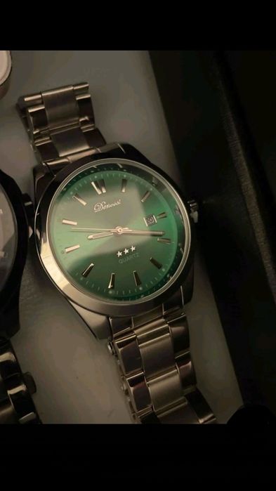 Ceas analogic, Quartz, 20 ATM, 40 mm, Zmarald