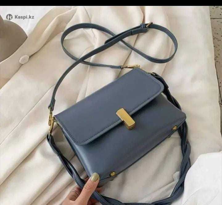 Сумка с плотным ремешком, голубой