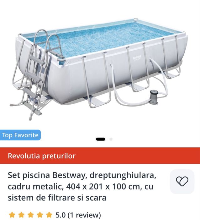 Vand piscina BESTWAY dreptunghiulara cadru metalic