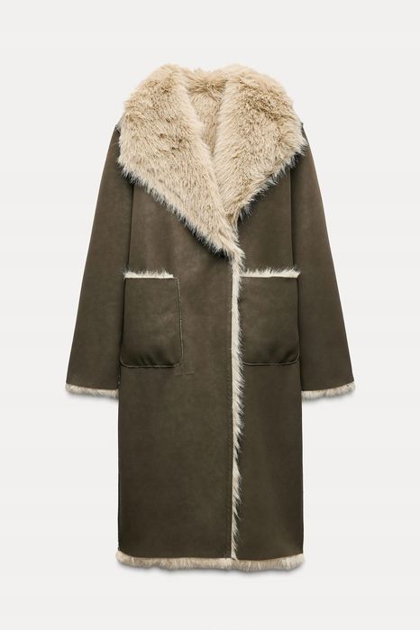 Дълго двулицево палто Zara