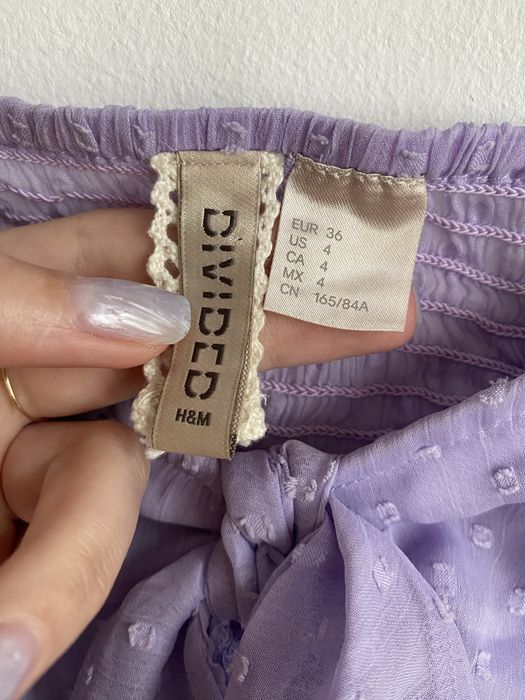 Лилав полупрозрачен топ H&M / елегантен / XS-S