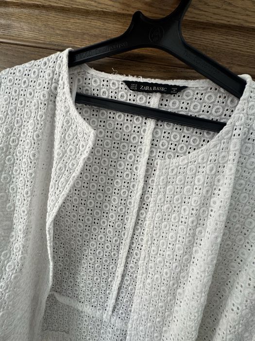 Бяло памучно сако Zara