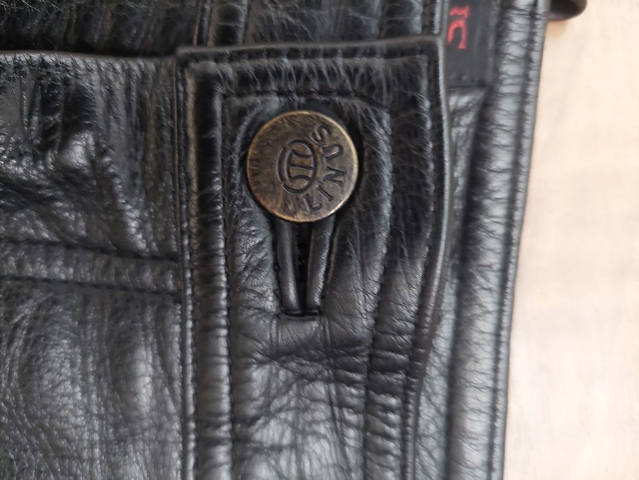 Pantaloni moto Linus,model clasic,de barbati,piele moale