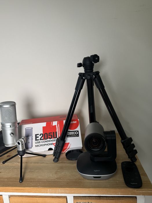 Logitech PTZ Pro 2 Full HD + Microfon Superlux + Trepied | Ca nouă
