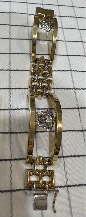 Златна гривна унисекс мъжка и дамска 585 14.к 32.40гр  бяло и жълто