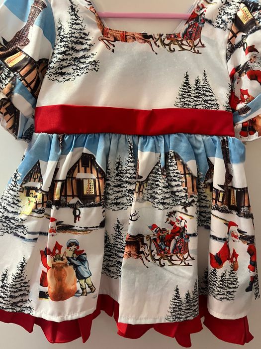 ЛОТ Детска коледна рокличка 18м.-24м.