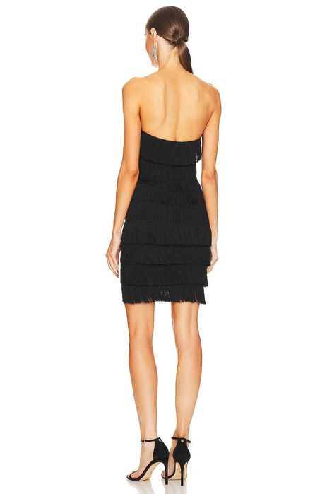 Rochie vintage Norma Kamali cu franjuri marimea 40