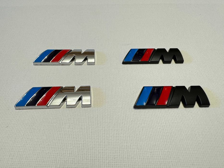 Set 2 embleme logo M 45mm BMW crom / negru