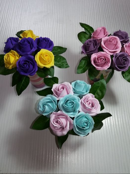 Букет из мыльных роз