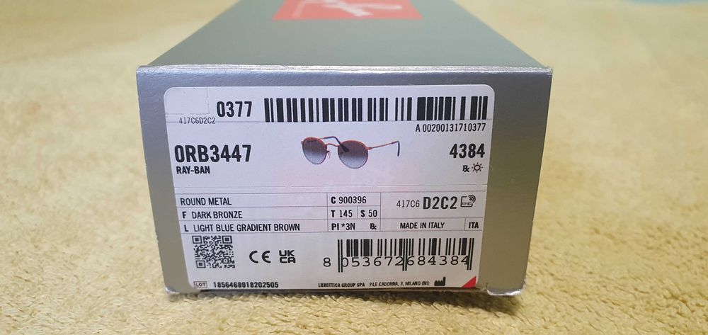 Ochelari de soare  Rayban 3447 900396, Metal, 50-21-145, Maro/Albastru