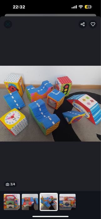 Sac de dormit bebeluși, cuburi mari din burete