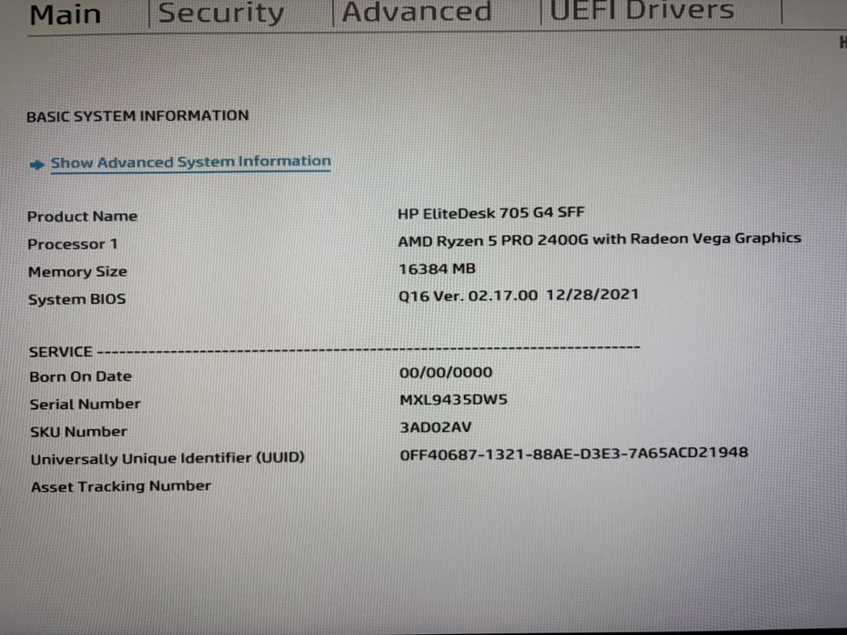 Calculator Hp 705 g4 Ryzen 5 2400g ; 16 gb ddr4 ; licenta windows 11