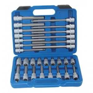 Вложка 1/2" с накрайник шестограм HEX дълги к-т 30 бр