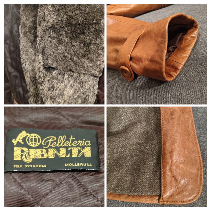 Geaca piele cu guler blana