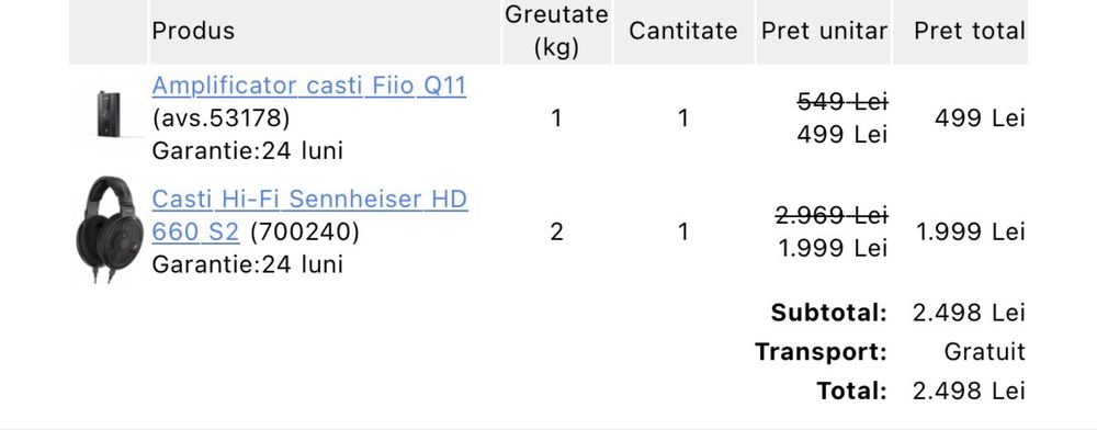 Casti Hi-Fi Sennheiser HD 660 S2 + Fiio q11