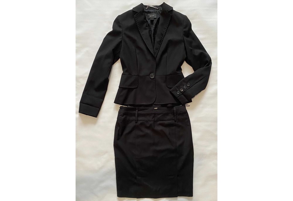 Costum dama, Mango, 36, negru, fusta/ sacou